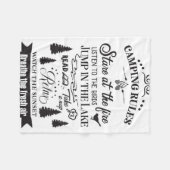 Happy Camper Camping Regeln Fleecedecke (Vorderseite (Horizontal))