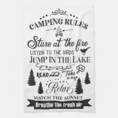 Happy Camper Camping Regeln Geschirrtuch (Vertikal)