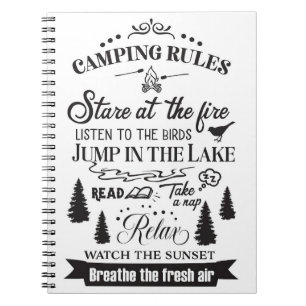Happy Camper Camping Regeln Notizblock