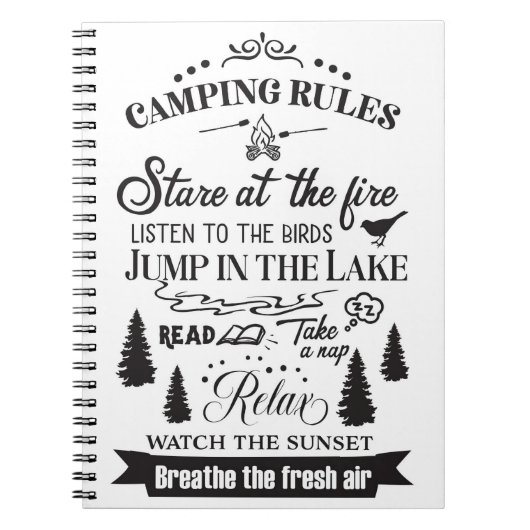 Happy Camper Camping Regeln Notizblock (Vorderseite)