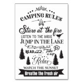 Happy Camper Camping Regeln Tischnummer (Vorderseite)