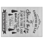 Happy Camper Camping Rules Schneidebrett (Vorderseite)