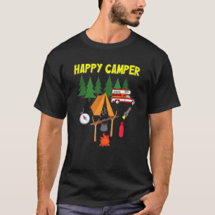 Happy Camper Camping T-Shirt für Männer und Kinder