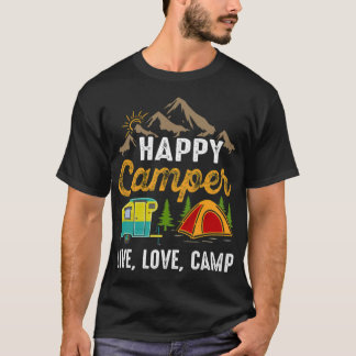 Happy Camper Camping Wandergeschenk T-Shirt