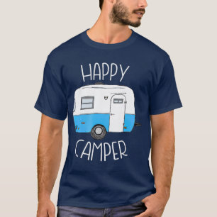 Happy Camper Camping's Blue Boler Trailer Camp T-Shirt