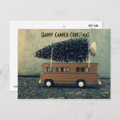 Happy Camper Christmas Bottlebrush Tree Feiertagspostkarte (Vorne/Hinten)