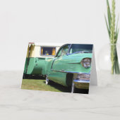 HAPPY CAMPER, CLASSIC CAR & TRAILER BIRTHDAY CARD KARTE (Vorderseite)