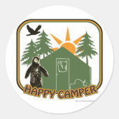 Happy Camper Classic Runder Aufkleber (Vorderseite)