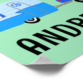 HAPPY CAMPER CUSTOM BABY NAME Campervan RV Vanlife Poster (Ecke)