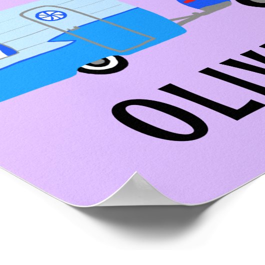 HAPPY CAMPER CUSTOM BABY NAME Campervan RV Vanlife Poster (Ecke)