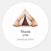 Happy Camper Custom Favor Sticker (Vorderseite)