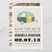 HAPPY CAMPER Design Foto Save the Date lädt ein (Vorne/Hinten)