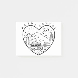 Happy Camper Doodle Post-it Klebezettel