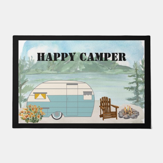 Happy Camper Door Mat Fußmatte (Vorderseite)
