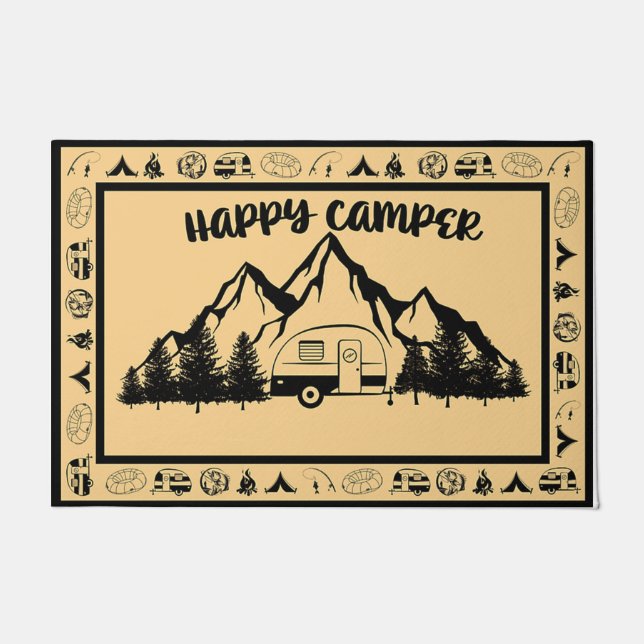 Happy Camper Doormat Fußmatte (Vorderseite)