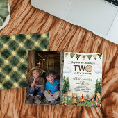 Happy Camper Duales Joint Double Birthday Foto Einladung