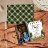 Happy Camper Duales Joint Double Birthday Foto Einladung