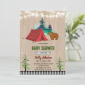 Happy Camper Dusche Geburtstagseinladung Einladung (Stehend Vorderseite)