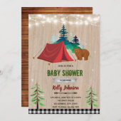 Happy Camper Dusche Geburtstagseinladung Einladung (Vorne/Hinten)