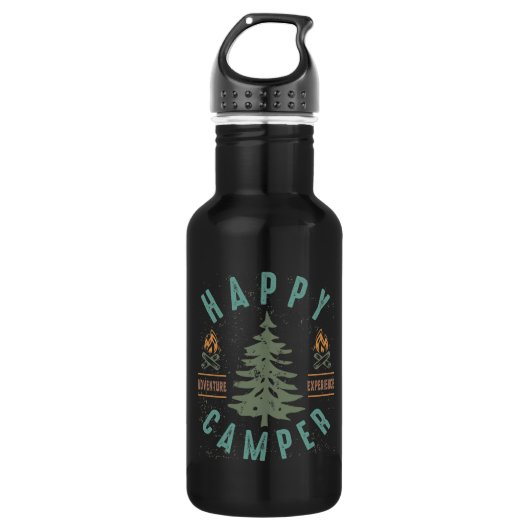 Happy Camper Edelstahlflasche (Vorderseite)