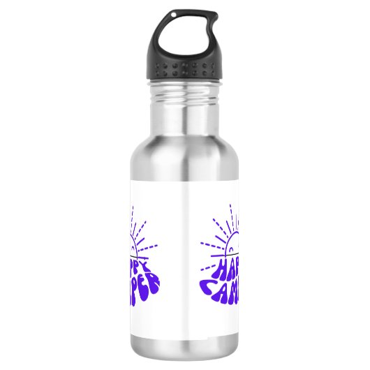 Happy Camper Edelstahlflasche (Vorderseite)