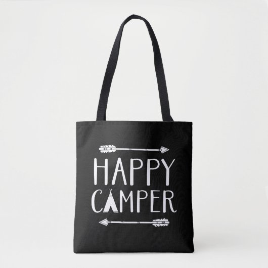 Happy Camper | Editierbare Farbe Tasche (Vorderseite)