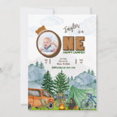 Happy Camper Einladung 1. Geburtstag (Junge, Foto) (Vorderseite)