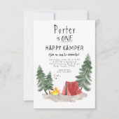 Happy Camper Einladung zum ersten Geburtstag (Vorderseite)