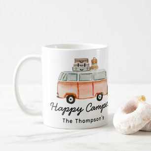 Happy Camper Familienname Niedlich RV Camping Retr Kaffeetasse