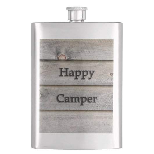 Happy Camper Flachmann (Vorderseite)