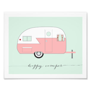 Happy Camper Foto Paper Print - Pink