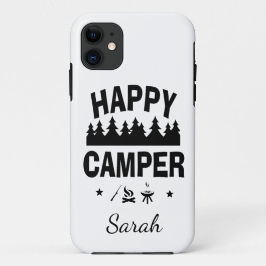 Happy Camper Fun Camping Quote Case-Mate iPhone Hülle (Rückseite)