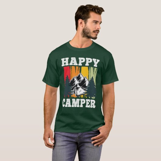 Happy Camper Funny Camping Cool Wandergrafik T-Shirt (Vorne ganz)