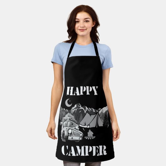 Happy Camper Funny Camping Schürze (Getragen)