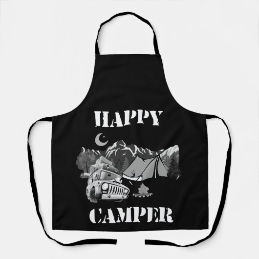 Happy Camper Funny Camping Schürze (Vorderseite)