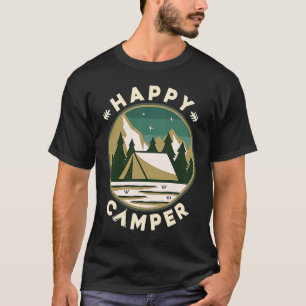 Happy Camper Funny Camping Wildlife Retro Vintag T-Shirt