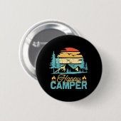 Happy Camper Funny Matching Camping Crew Button (Vorne & Hinten)