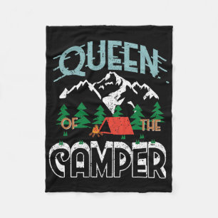 Happy Camper Funny Queen of the Camper Fleecedecke