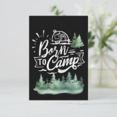 Happy Camper Geboren zu Camp Dankeskarte (Stehend Vorderseite)