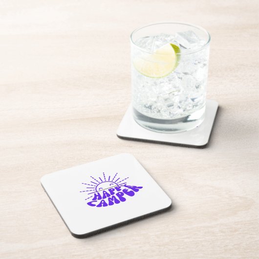 Happy Camper Getränkeuntersetzer (Rechte Seite)