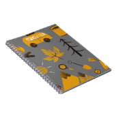 Happy Camper Grau und Gelb Notebook Notizblock (Rechte Seite)