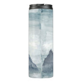 Happy Camper Gray Watercolor Landschaft Camping Thermosbecher (Rückseite)