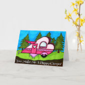 Happy Camper Heart Shaped Camper Valentine Card Karte (Gelbe Blume)