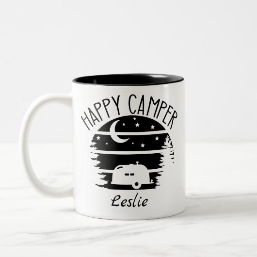 Happy Camper Kaffee Tasse Personalisiert (Links)