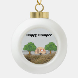 Happy Camper Keramik Kugel-Ornament