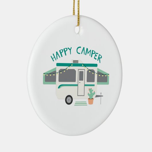 Happy Camper Keramik Ornament (Rechts)