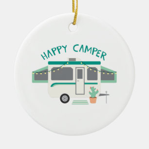 Happy Camper Keramik Ornament