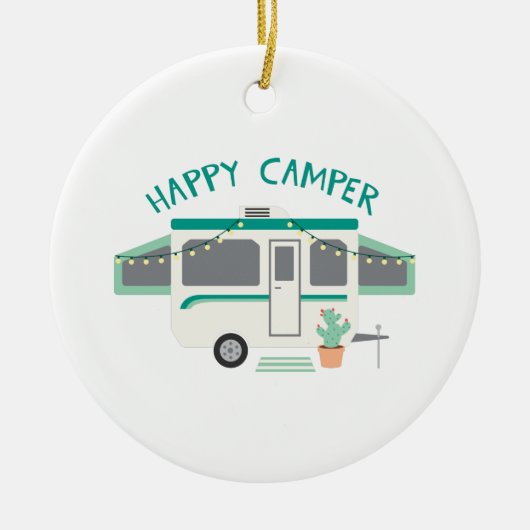 Happy Camper Keramik Ornament (Vorne)
