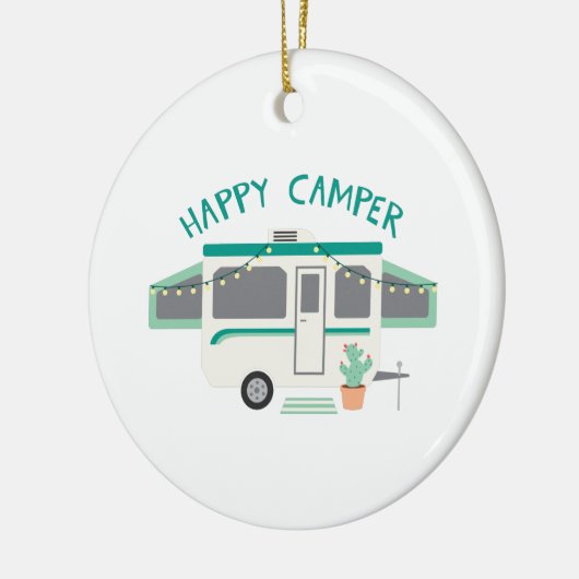 Happy Camper Keramik Ornament (Links)