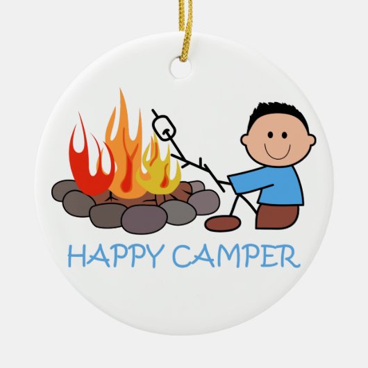 Happy Camper Keramik Ornament (Vorne)